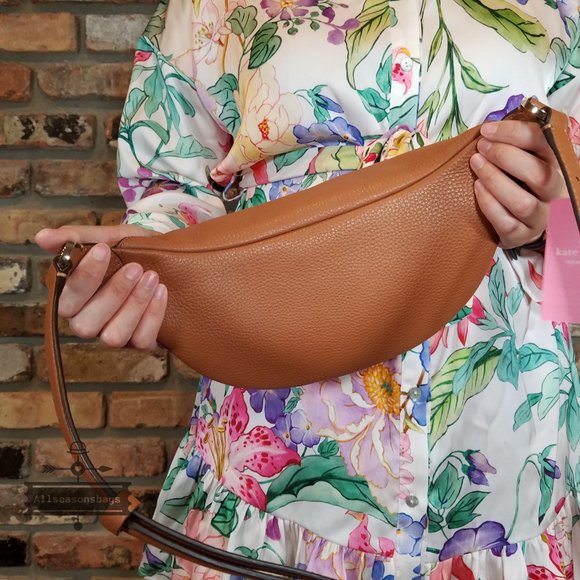 AUTHENTIC Kate Spade New York Leila Leather Belt Bag Fanny Pack in Warm Ginger - Picture 2 of 7